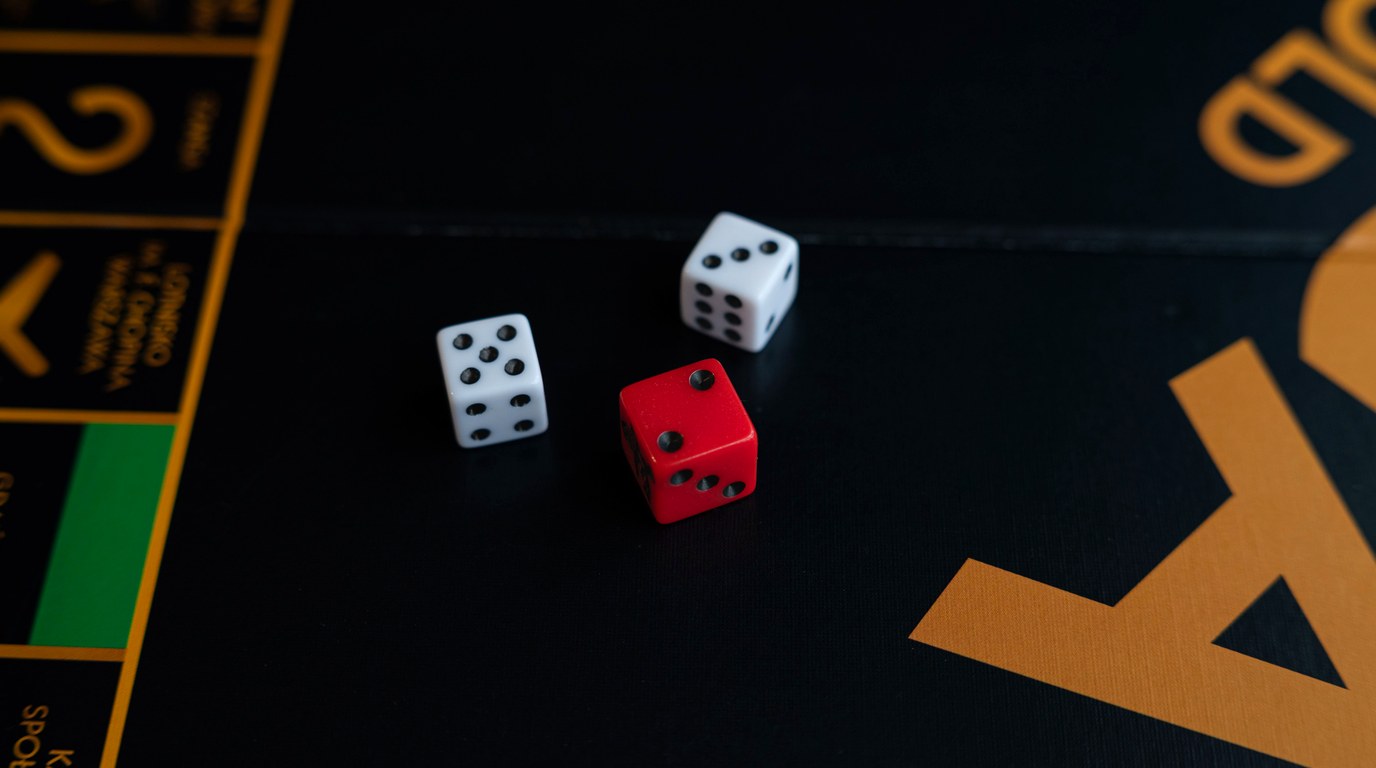 Bunte Spielwürfel auf einer Brettspieloberfläche als Metapher für veränderte Suchmaschinenregeln